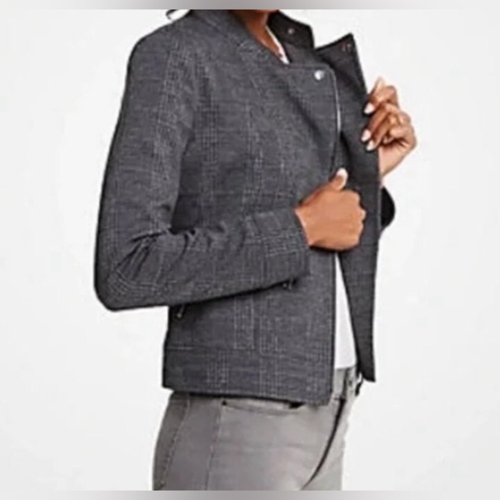 Ann Taylor Houndstooth Moto Jacket